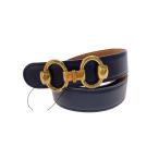 ショッピングHERMES HERMES◆ホースビット/ひび割れ/サイズ85ベルト/レザー/NVY/無地/レディース