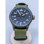 GLYCINE/GMT/クォーツ腕時計/アナログ/BLK/KHK/GL1006