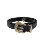ショッピングウエスタン TORY LEATHER◆3-Piece Silver Buckle Belt/ウエスタンベルト/USA製/34/レザー/BLK/2244//