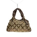 COACH◆トートバッグ_オプアート/キャンバス/BRW