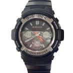 CASIO◆ソーラー腕時計/デジアナ/BLK/B