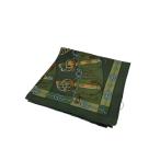 HERMES◆スカーフ/シルク/GRN/総柄/レディース/プチカレ