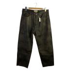 STUSSY◆ステューシー/BIG OL Jean Stonewashed Leather/36/羊革/BLK