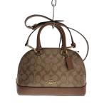 COACH◆ミニ・シエラサッチェル_シグネチャー_ブラウンレザー/PVC/BRW/総柄