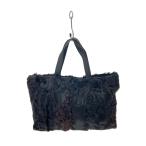 ショッピングLOEWE LOEWE◆トートバッグ/ファー/ブラック＆ブラウン