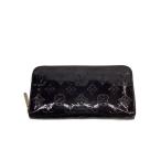 ショッピングヴェルニ LOUIS VUITTON◆ジッピー・ウォレット_モノグラム・ヴェルニ/エナメル/BLK/レディース