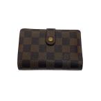 ショッピングダミエ LOUIS VUITTON◆ポルト・フォイユ・ヴィエノワ_ダミエ・エベヌ/PVC/BRW/総柄/レディース