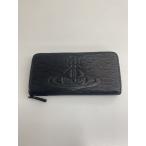 Vivienne Westwood◆長財布/レザー/BLK/無地/メンズ