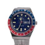 TIMEX◆Q TIMEX/デイデイト/クォーツ腕時計/アナログ/ステンレス/NVY/SLV/TW2T80700