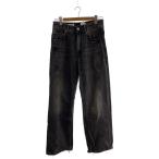 ショッピングzara ZARA◆シームディティールバギーパンツ/30/デニム/BLK/無地/6045/401/822//