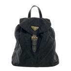 ショッピングPRADA PRADA◆リュック/ナイロン/BLK/無地