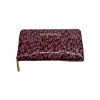 LOUIS VUITTON◆ジッピー・ウォレット_ヴェルニ・レオパード/エナメル/RED/レディース