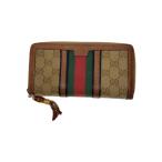 GUCCI◆長財布_ウェブ_GGキャンバス/キャンバス/BRW/レディース