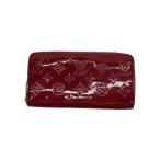 LOUIS VUITTON◆ジッピー・ウォレット_モノグラム・ヴェルニ_RED/エナメル/RED/総柄/レディース