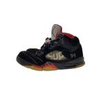 ショッピングsupreme NIKE◆AIR JORDAN 5 RETRO SUPREME/エアジョーダンレトロ/ブラック/824371-001/27.