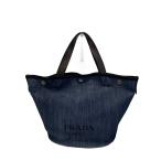 PRADA◆プラダ/トートバッグ/デニム/インディゴ/無地/1bg244