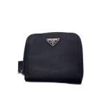 PRADA◆プラダ/2つ折り財布/ナイロン/ブラック/レディース