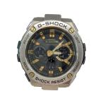 CASIO◆ソーラー腕時計・G-SHOCK/デジアナ/ステンレス/SLV/SS
