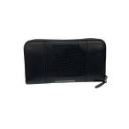 ショッピングbottega BOTTEGA VENETA◆ラウンドジップ/長財布/レザー/BLK/メンズ/コバ割れ有