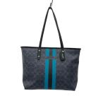 COACH◆トートバッグ/PVC/NVY/総柄/F38405/角擦れ有