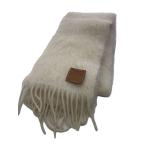 ショッピングLOEWE LOEWE◆ロゴ外れマフラー/ウール/ホワイト/無地/レディース/A-28003861