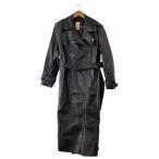 ショッピングzara ZARA◆ダブルライダース型フェイクレザーロングコート/S/ブラック/黒/無地/3427/734/800