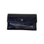 LOUIS VUITTON◆ポルト・トレゾール・インターナショナル_ヴェルニ・マット/エナメル/BLK/M65145/SR0050