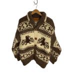 ショッピングカウチン CANADIANSWEATER◆カウチンカーディガン/MADE IN CANADA/ウール/クリーム/総柄/ca07842