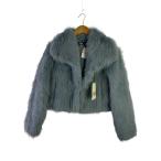 ショッピングzara ZARA◆ジャケット/ファーショートコート/ショート丈/M/ポリエステル/BLU/6318/244/420