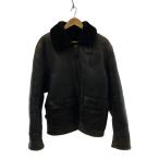 Schott◆レザージャケット・ブルゾン/36/レザー/BLK/レザー色褪せ/タバコ臭有