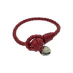 BOTTEGA VENETA◆ブレスレット/レザー/RED/メンズ