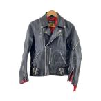 666 Leather Wear◆ダブルライダースジャケット/32/レザー/BLK/トリプリシックスレザーウェア