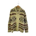ショッピングカウチン PENDLETON◆70s/USA製カウチンニット/カーディガン(厚手)/L/ウール/KHK/総柄//