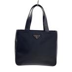ショッピングPRADA PRADA◆テスート/ナイロンレザー/三角ロゴ/トートバッグ/ナイロン/BLK/無地