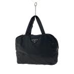 ショッピングPRADA PRADA◆ミニボストン/トライアングル/ハンドバッグ/ナイロン/ブラック/黒//