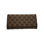 ショッピングＧＧキャンバス GUCCI◆角スレ/長財布_GGキャンバス/キャンバス/BRW/レディース