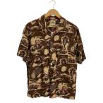 ショッピングCROW OLD CROW◆半袖シャツ/L/レーヨン/BRW/総柄