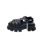 ショッピングPRADA PRADA◆モノリスラバー/サンダル/UK8/BLK