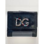 DOLCE&GABBANA◆DGロゴ/カラーストーン/3つ折り財布/レザー/BLK/レディース