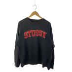 STUSSY◆USA製/スウェット/XL/コットン/BLK