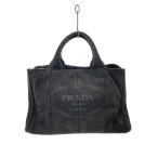 ショッピングPRADA PRADA◆カナパ/ハンドバッグ/キャンバス/BLK