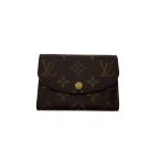 LOUIS VUITTON◆ポルト・モネ・ロザリ_モノグラム・キャンバス_ローズバレリーヌ/PVC/BRW/総柄/レディース