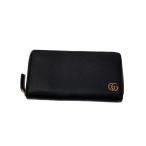 ショッピングＧＧ GUCCI◆長財布_GGマーモント/レザー/BLK/メンズ