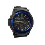 CASIO◆ソーラー腕時計/アナログ/ラバー/BLU/BLK/GAW-100B