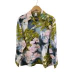 Hinahina◆松×鶴×桜/長袖アロハシャツ/--/シルク/GRN/総柄