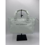 ショッピングエナメルバッグ NEW BALANCE◆ハンドバッグ/エナメル/WHT/無地