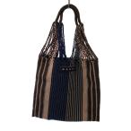 MARNI◆トートバッグ/コットン/BRW/ストライプ