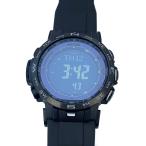 CASIO◆ソーラー腕時計_PRO TREK/デジタル/ラバー/BLK/BLK