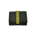 LOEWE◆箱有/3つ折り財布/レザー/グリーン/無地/レディース/ロエベ//