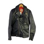 Lewis Leathers◆ダブルライダースジャケット/34/レザー/BLK/無地